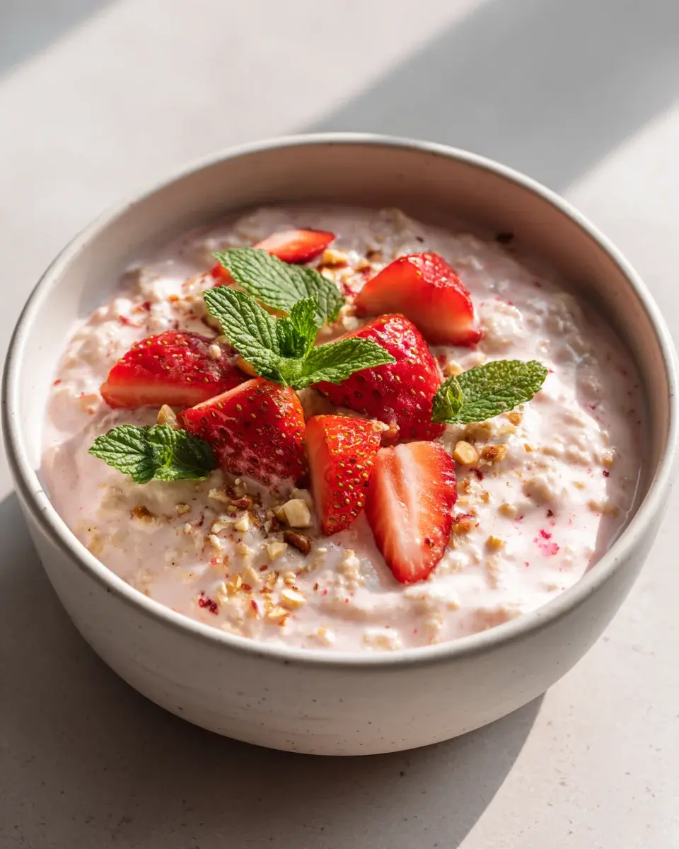 Cremige Erdbeer-Sahne Haferbowl – Dein perfektes Frühstück! - Snackerra 4 Strawberry Cream Oatmeal Bowl