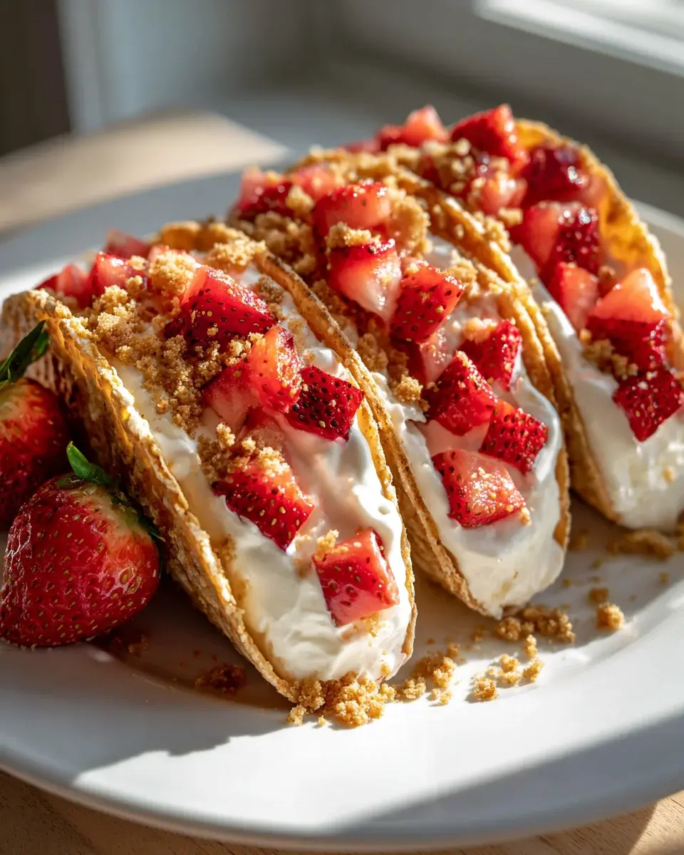Strawberry Crunch Cheesecake Tacos