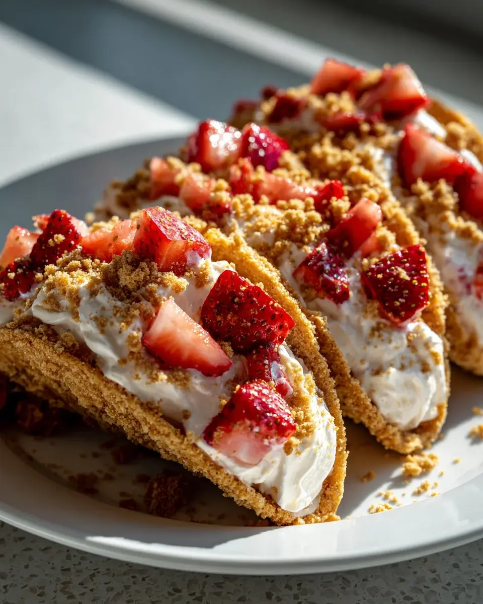 Strawberry Crunch Cheesecake Tacos