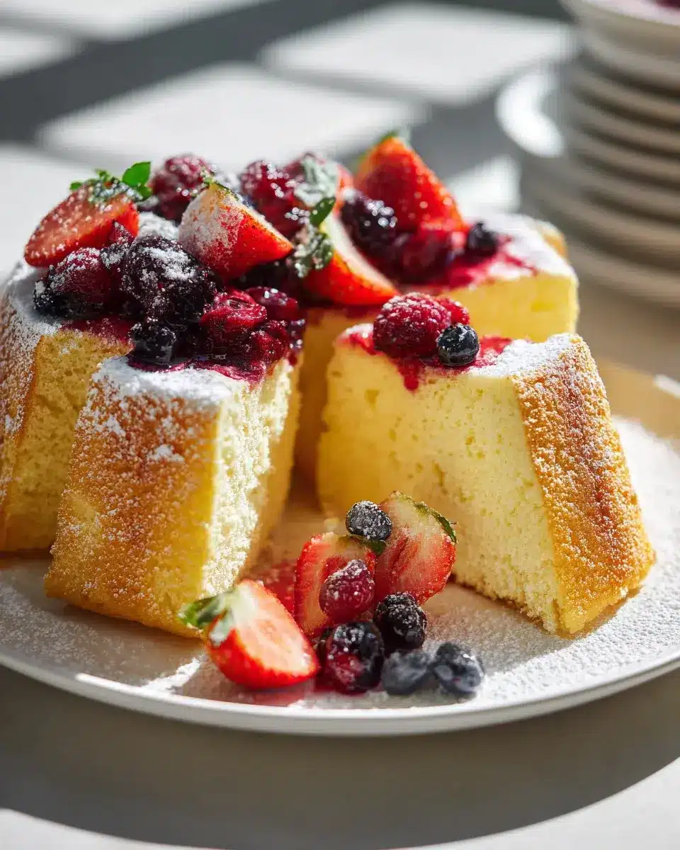 Vanille Rührkuchen mit Beeren Topping