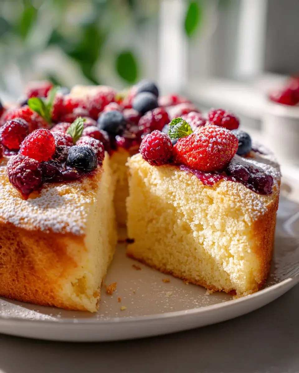 Vanille Ryhrkuchen mit Beeren Topping