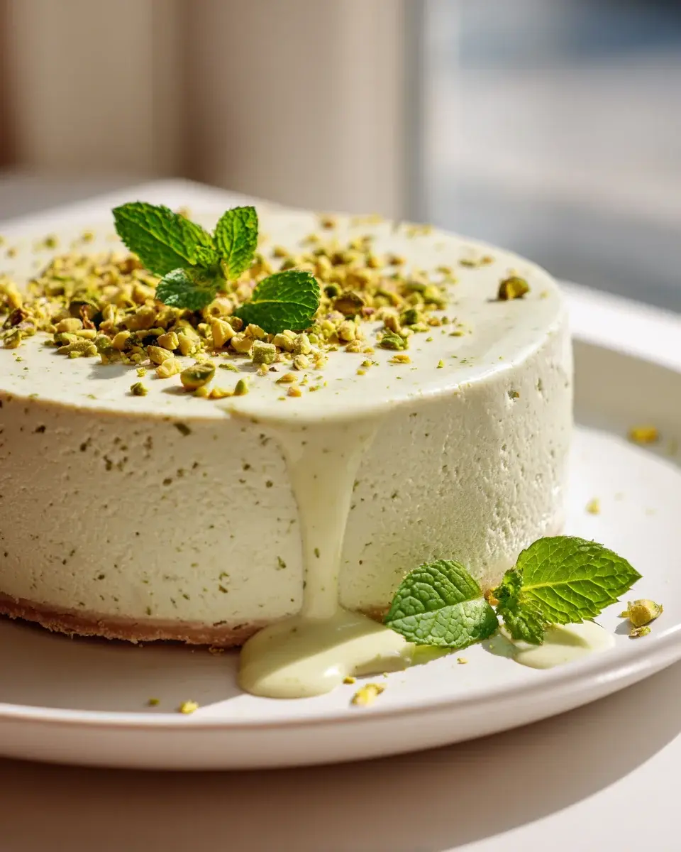Vegan Pistazien Cheesecake Cashew Creme