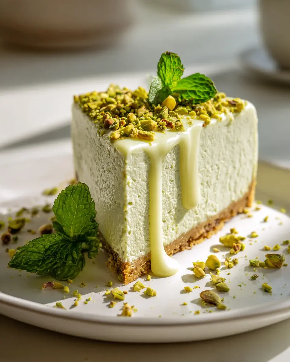 Vegan Pistazien Cheesecake Cashew Creme