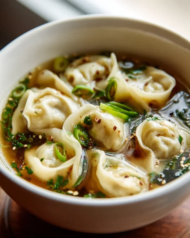Wonton Suppe: Herzhaft mit Rind & Schnittlauch in klarer Brühe – Snackerra