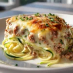 Zucchini Spaghetti Auflauf Mit Hackfleisch Und Mozzarella 2