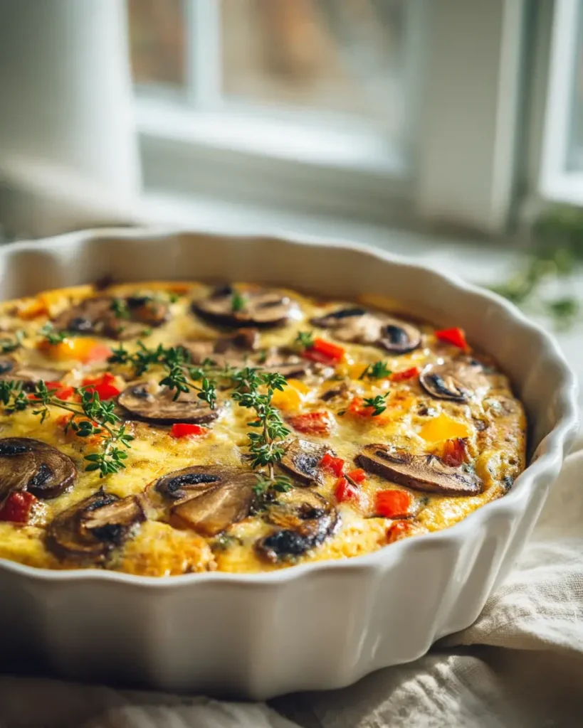 Rezept: Cremiger Pilz-Frühstücksauflauf – Schnell & Lecker