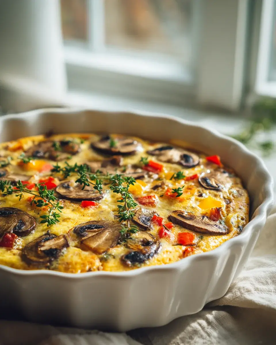 creamy mushroom breakfast casserole