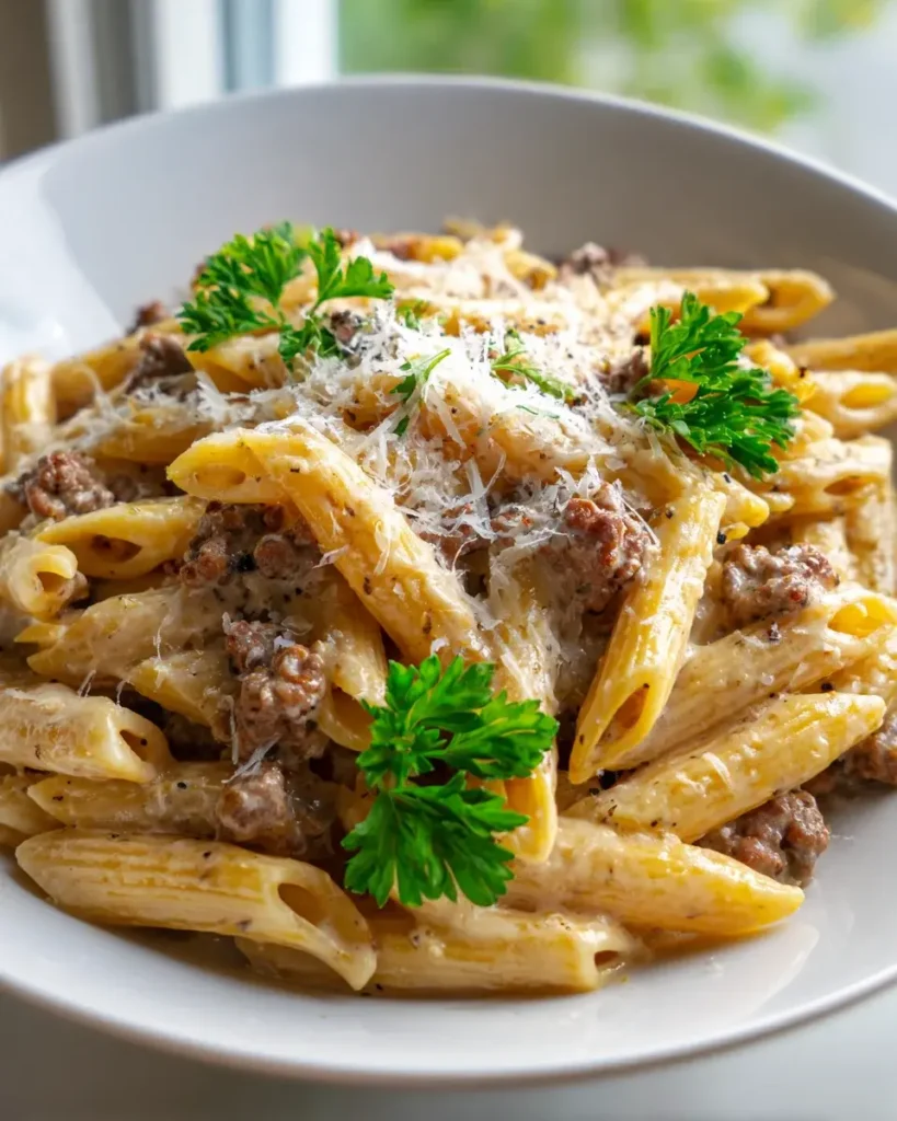 Unwiderstehliche Cremige Rindfleisch-Pasta für Gemütliche Abende