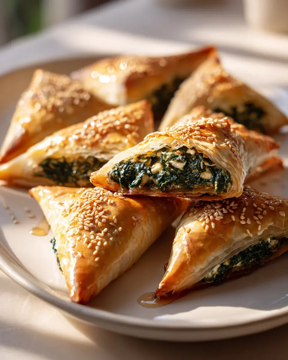 Verführerischer Spinat Börek: Süß, mit Honig & Sesam Rezept - Snackerra 4 süßer Spinat-Börek