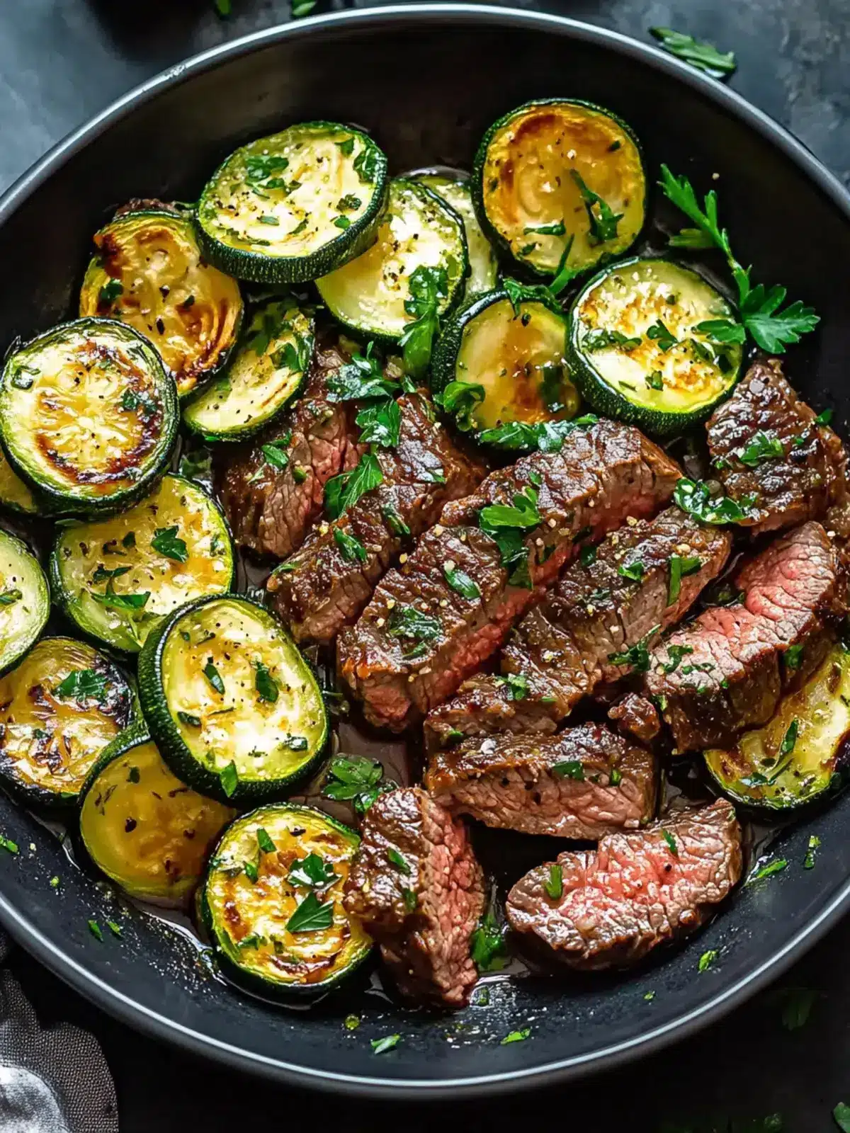 30-Minuten Knoblauchbutter Steak Zucchini