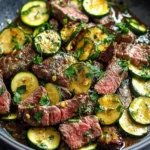 30 Minuten Knoblauchbutter Steak Zucchini