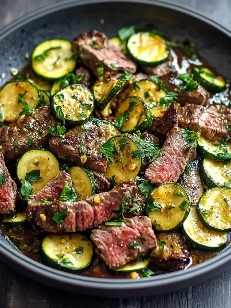 30-Minuten Knoblauchbutter Steak & Zucchini: Köstlicher Genuss
