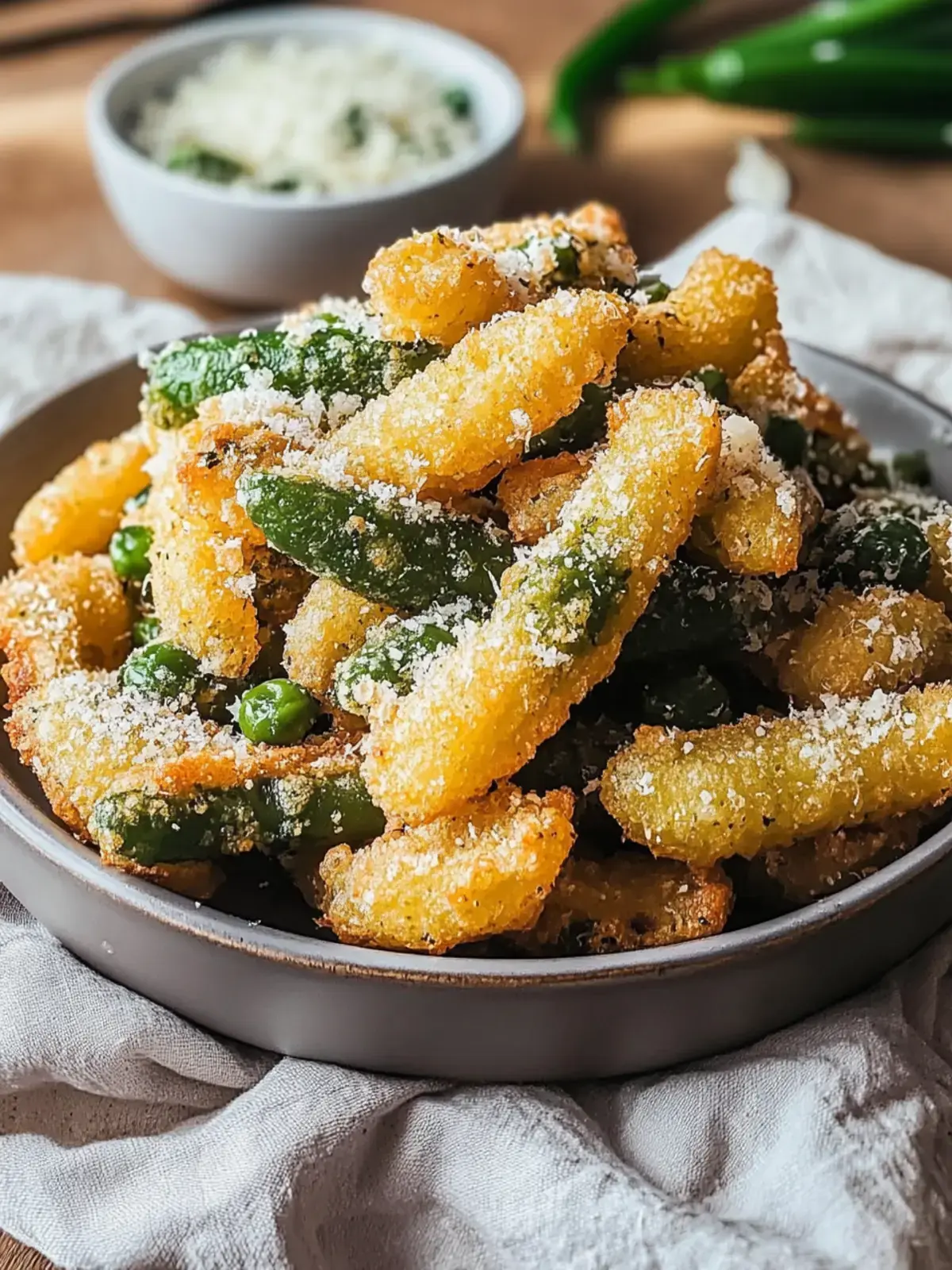 Air Fryer Parmesan grüne Bohnen