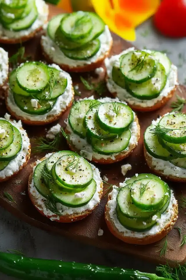 Alles Bagel Gurkenhäppchen