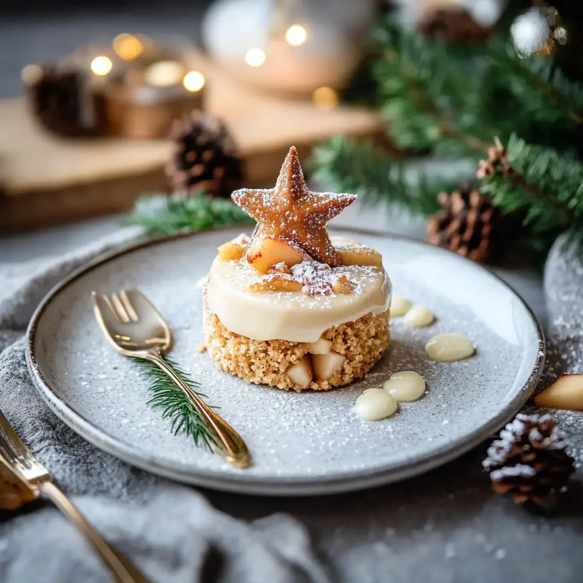 Apfel-Zimtstern-Küchlein mit Vanillesoße