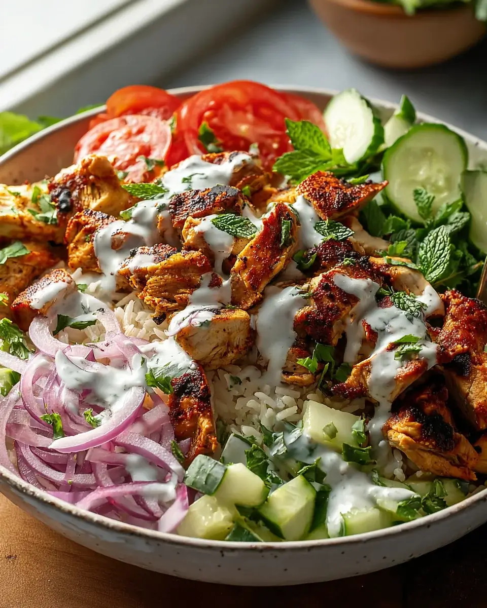 Authentische Hähnchen Shawarma Bowl