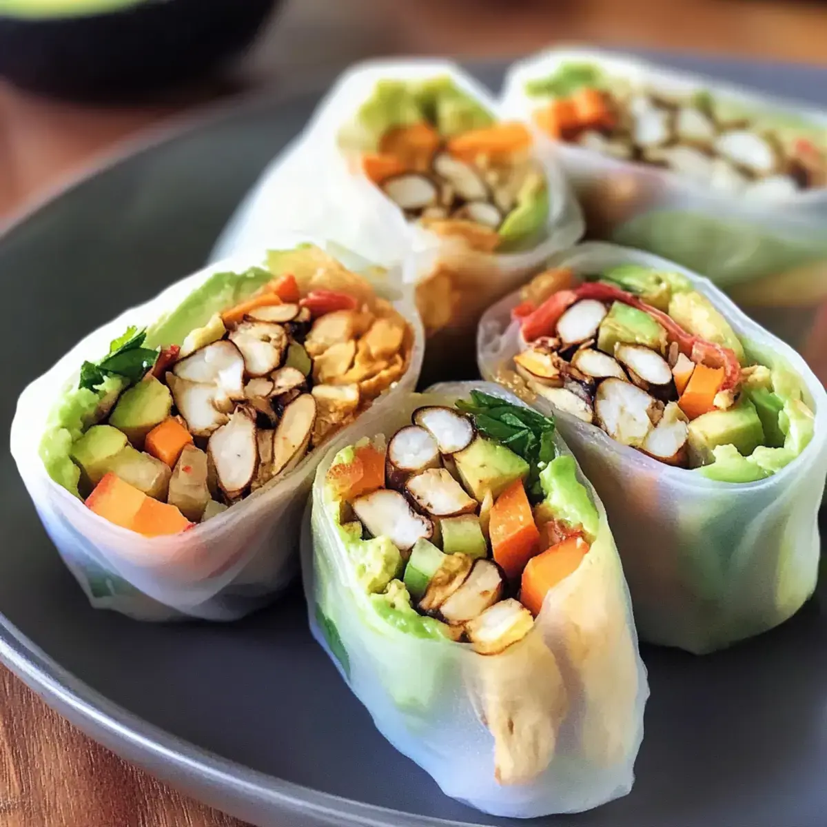 Avocado Shiitake Frühlingsrollen