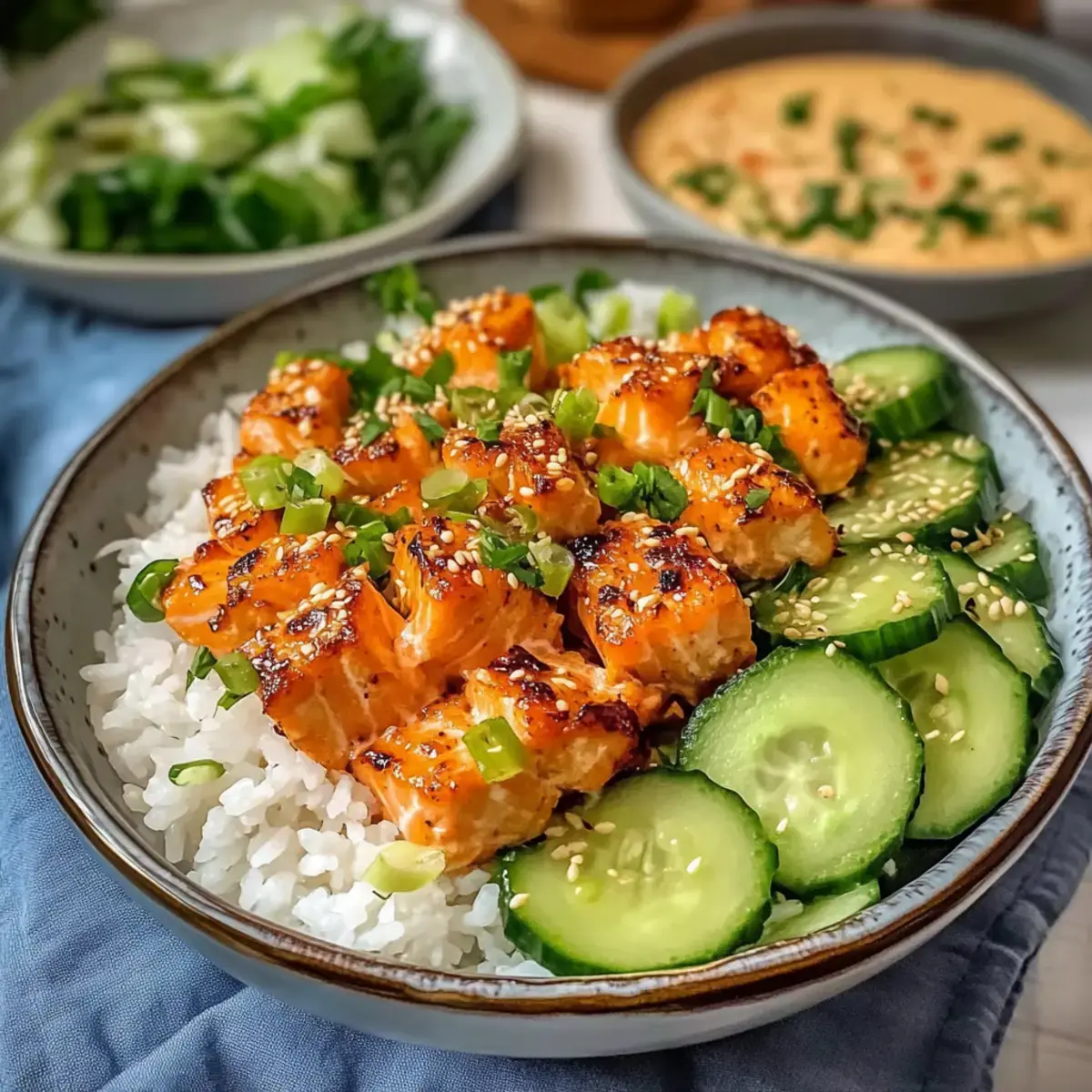 Bang Bang Lachs und Kokosreis Schalen – Einfach und lecker 2 Bang Bang Lachs Kokosreis