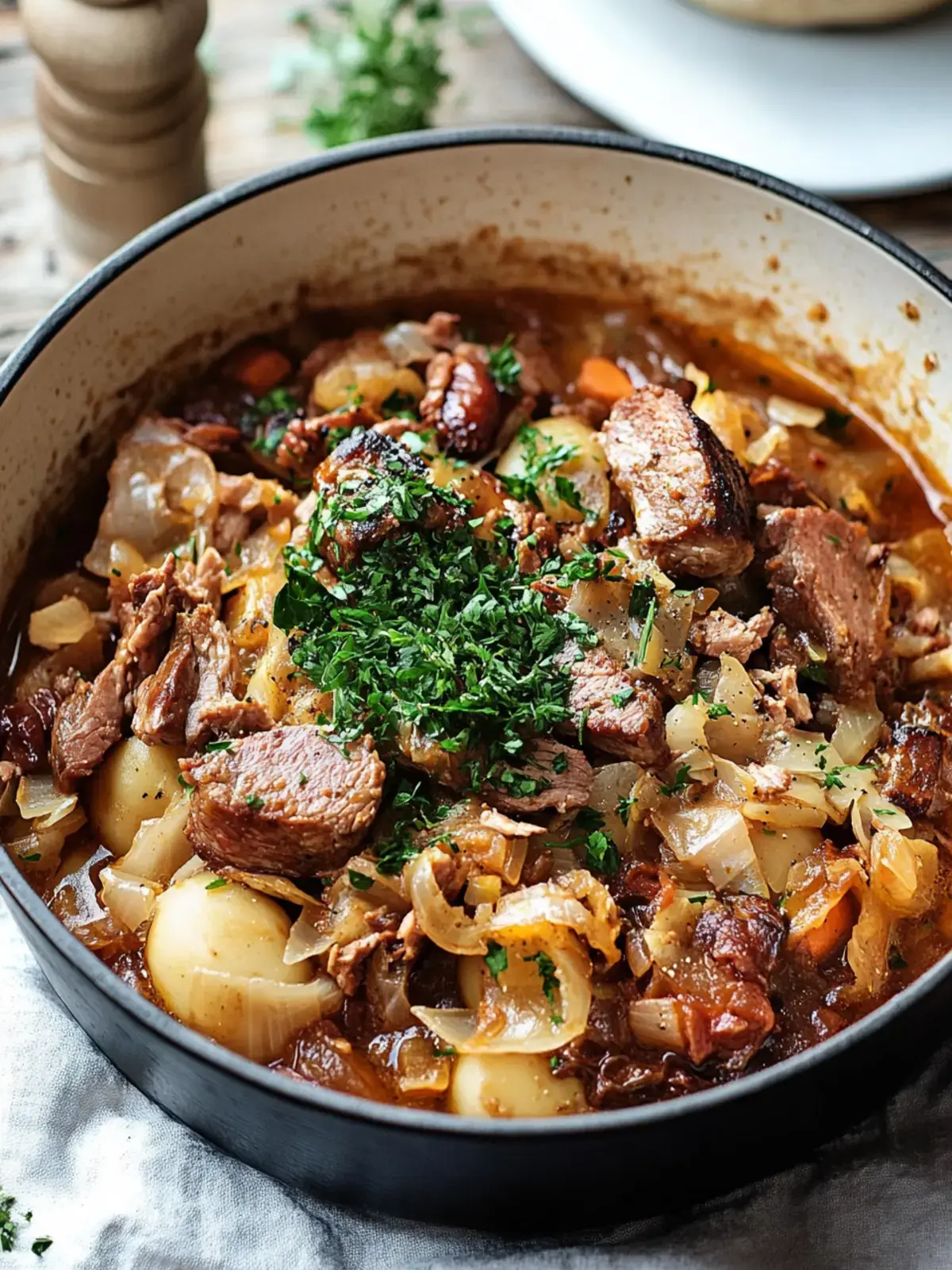 Bigos mit Rindfleisch Dutch Oven