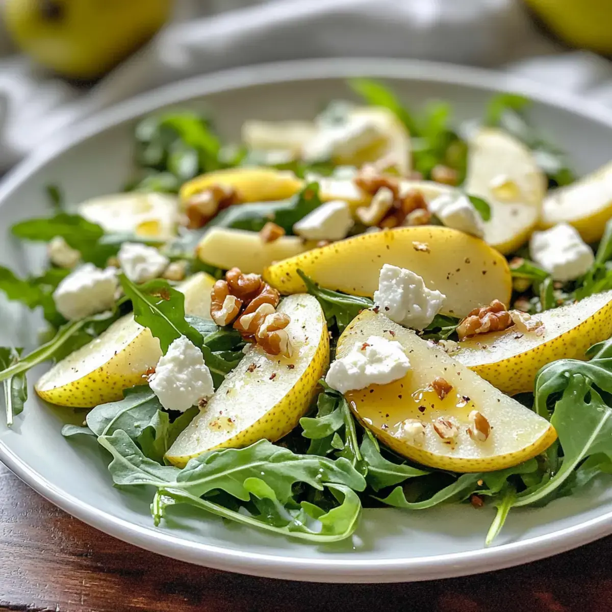 Birne und Rucola Salat Honig Vinaigrette