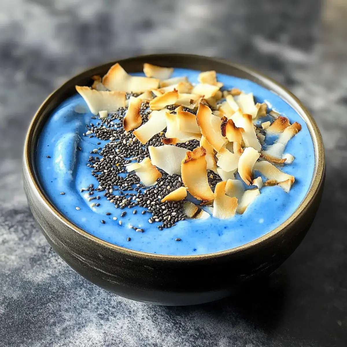 Blauer Kokosnuss Smoothie Bowl