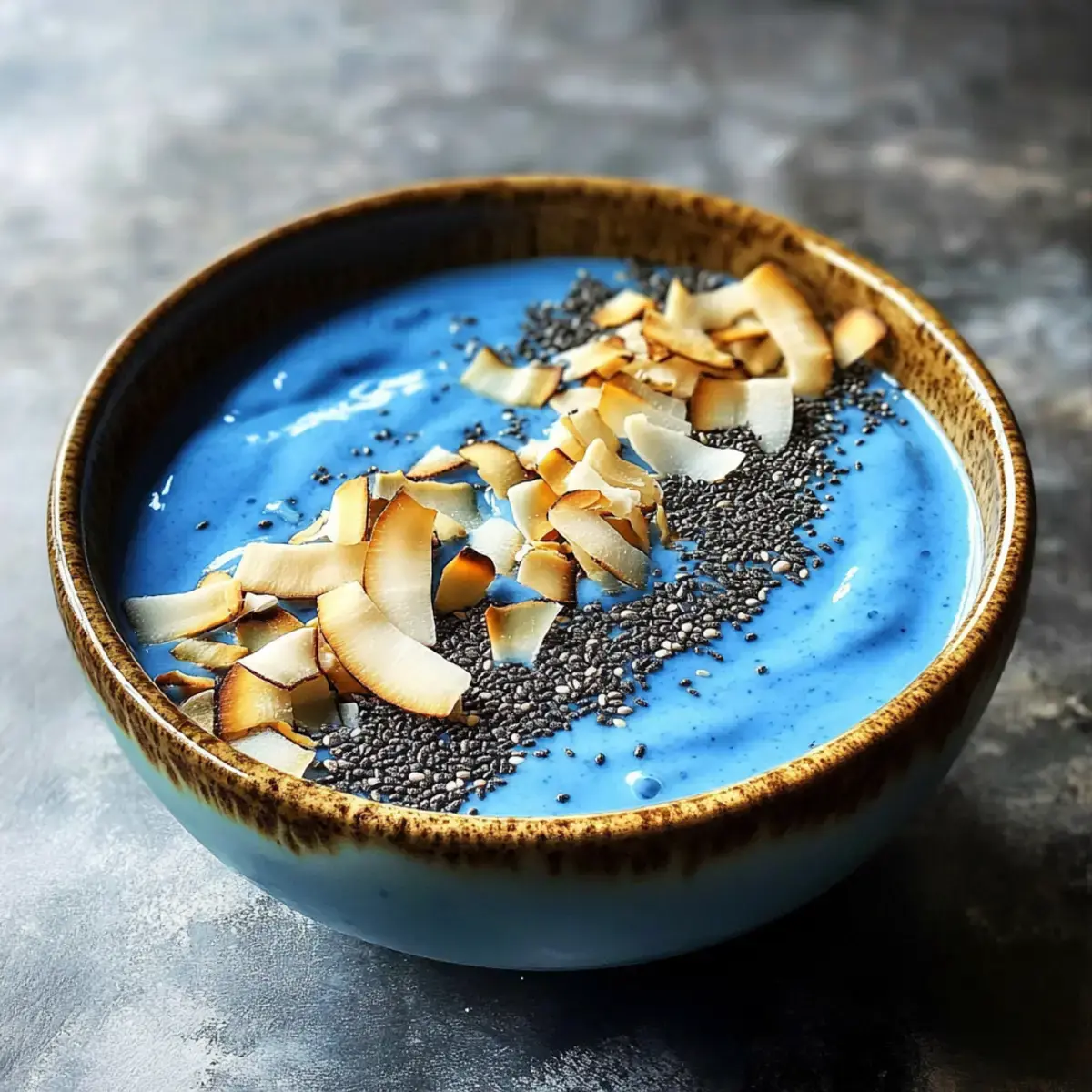Blauer Kokosnuss Smoothie Bowl