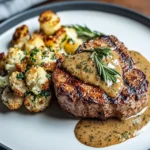 Blumenkohlsteak mit Pfefferrahmsauce