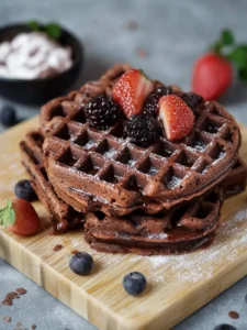 Knusprige Brownie-Waffeln für ein schokoladiges Frühstück