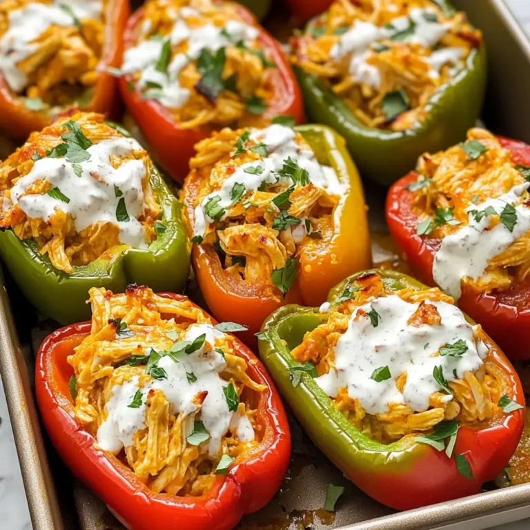 Buffalo-Hühnchen gefüllte Paprika