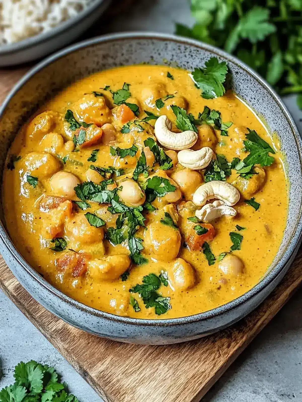 Butterbohnen-Curry cremige Cashewsoße