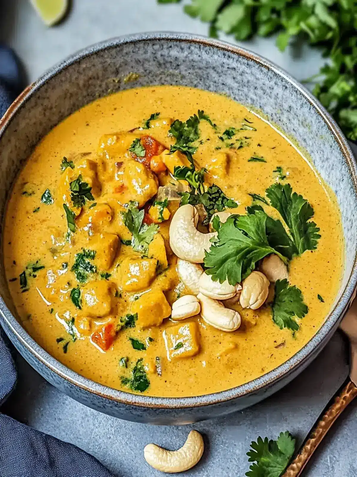 Butterbohnen-Curry cremige Cashewsoße