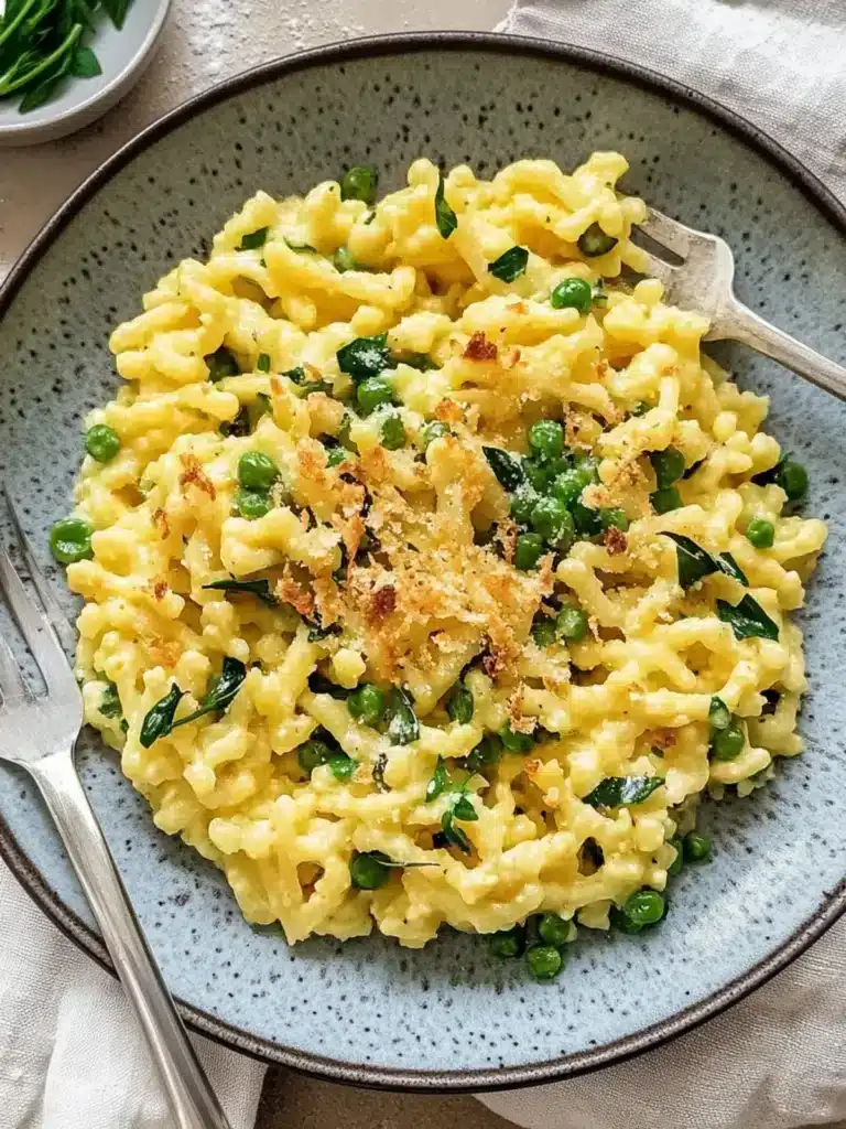 Bärlauch-Käse-Spätzle mit Röstzwiebeln