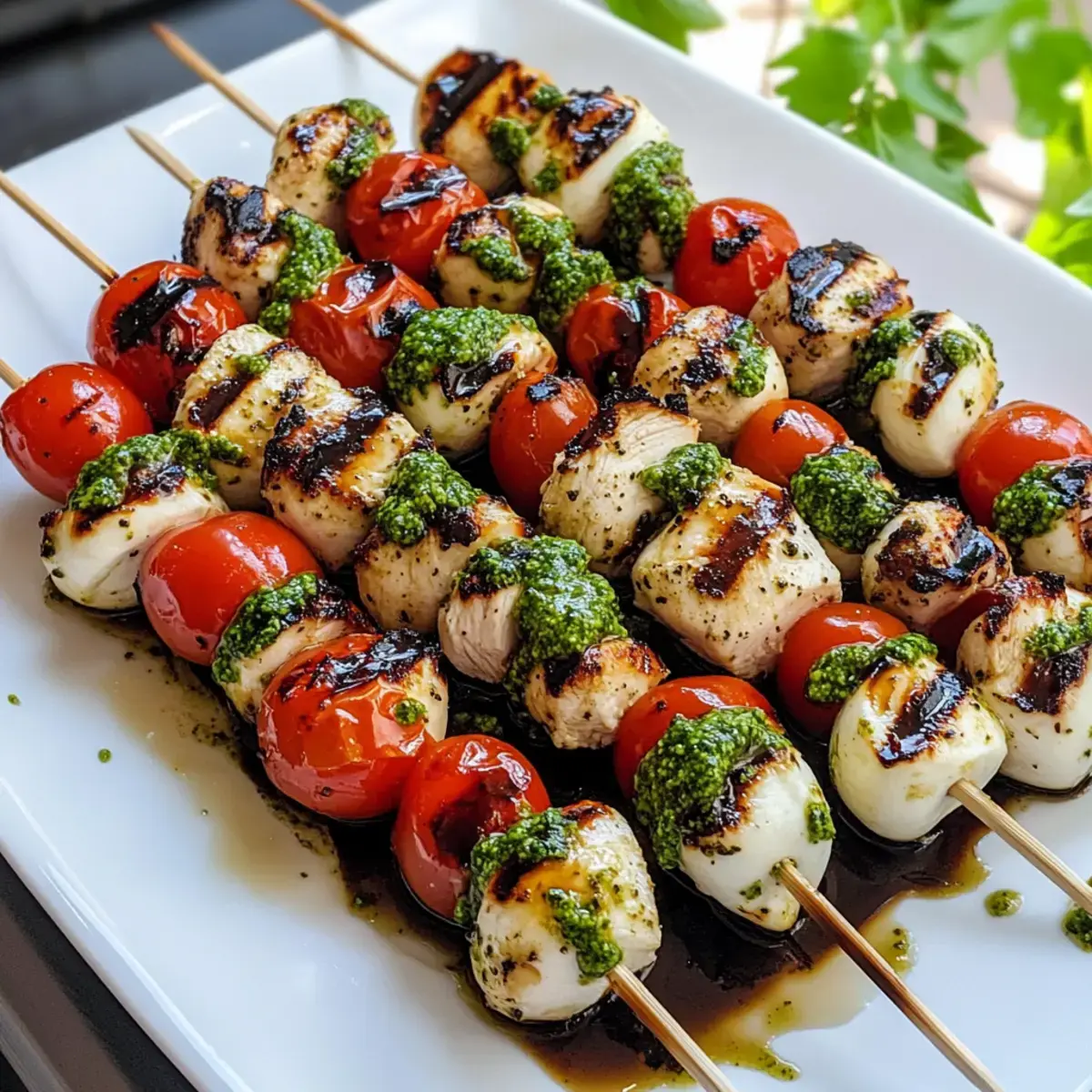 Caprese Hähnchen Spieße