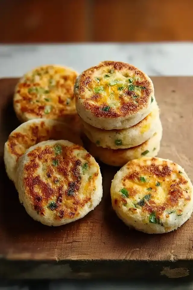 Cheddar Scallion English Muffins Rezept