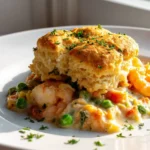 Cheesy Cheddar Bay Biscuit Seafood Pot Pie