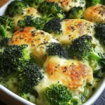 Cremige Brokkoli-Hähnchenfilets mit Käse überbacken