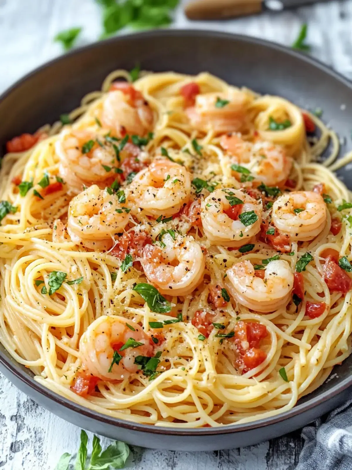 Cremige Garnelen Pasta