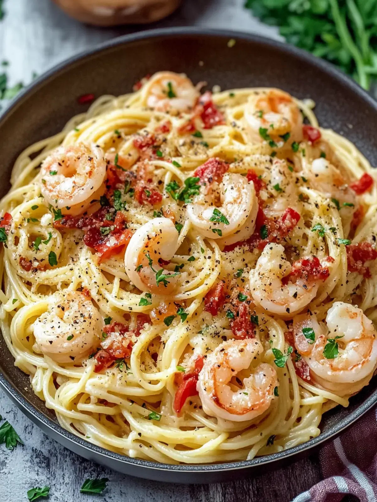 Cremige Garnelen Pasta