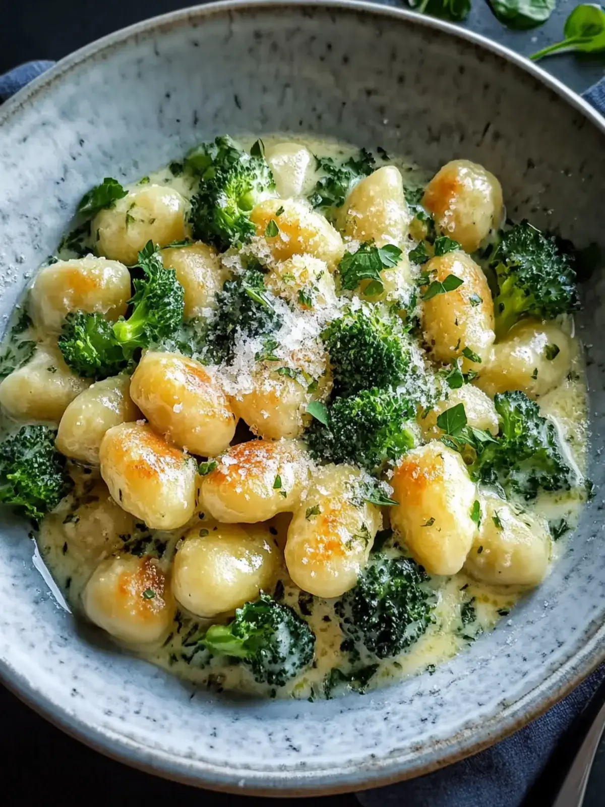 Cremige Hyhnchen und Brokkoli Gnocchi
