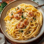 Cremige Knoblauch Garnelen Pasta