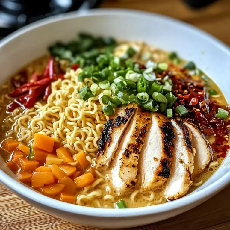 Cremige Knoblauch Hühnchen Ramen