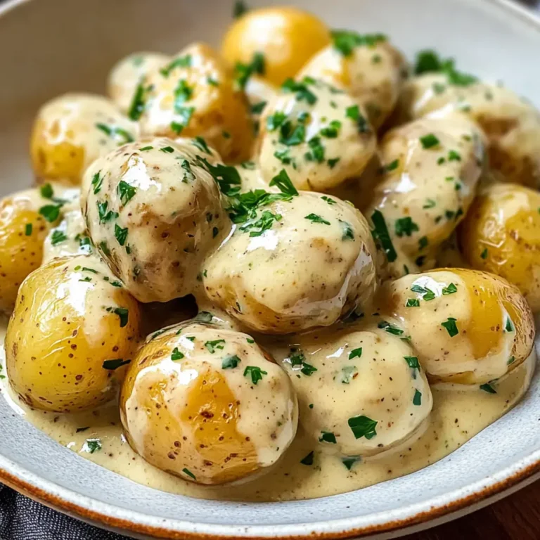 Cremige Knoblauchsauce Babykartoffeln – Einfaches Komfortrezept