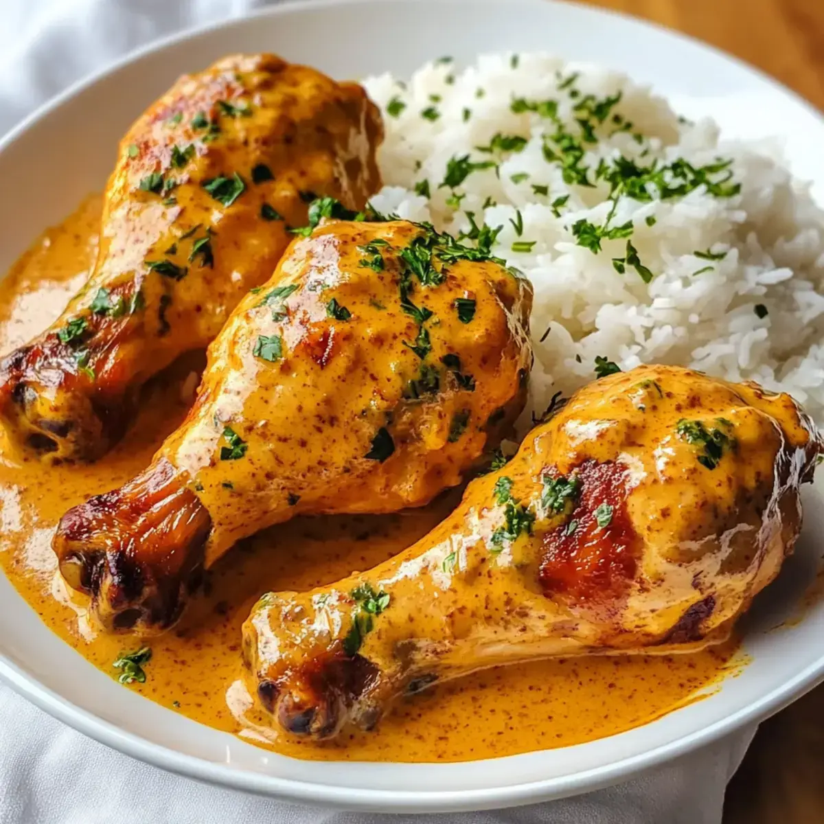 Cremige Paprika Hühnchenschenkel