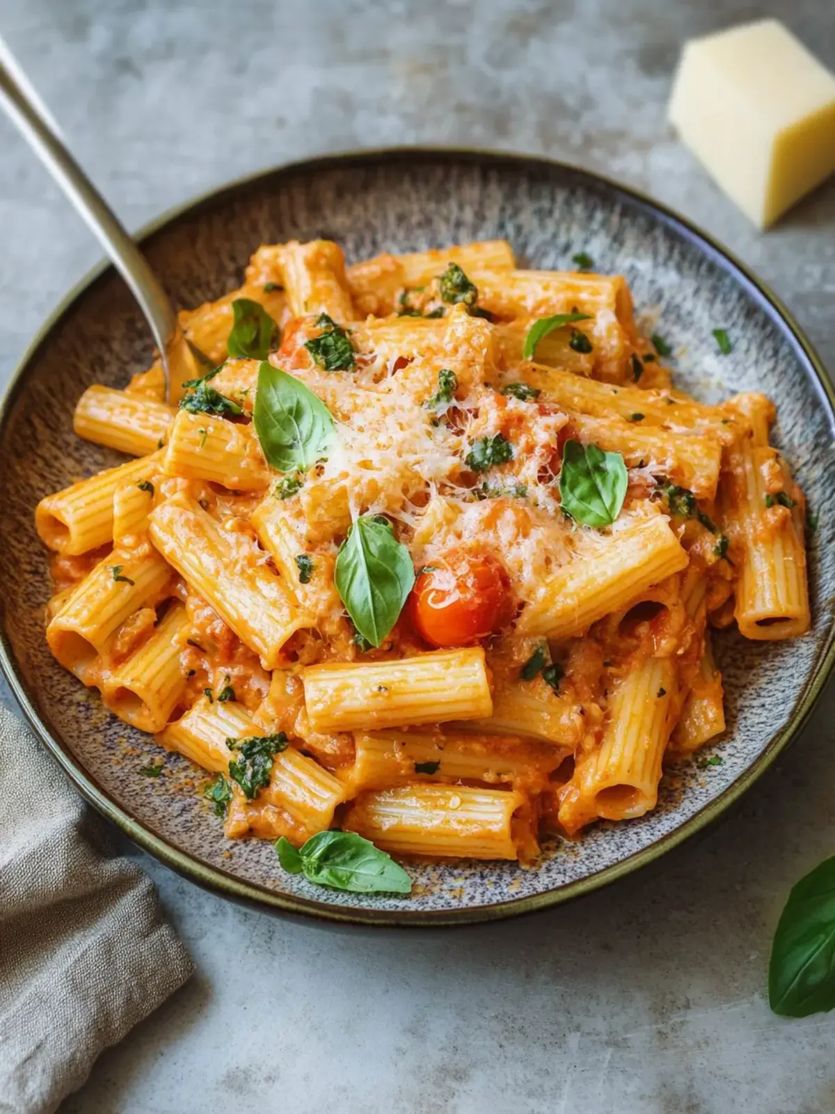Cremige Tomaten-Knoblauch-Pasta