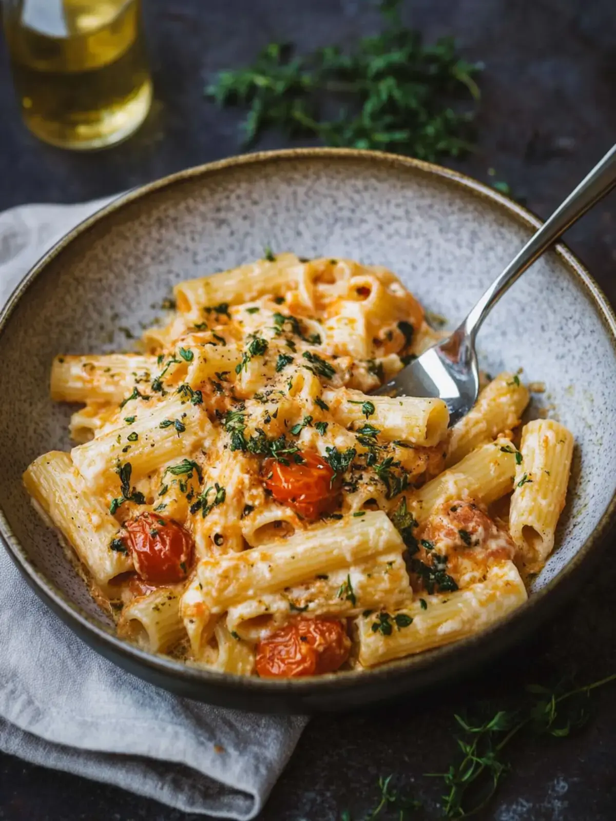 Cremige Tomaten Knoblauch Pasta