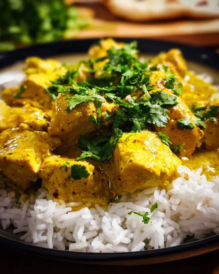 Cremiges Hähnchen Curry mit Kokosmilch und Reis