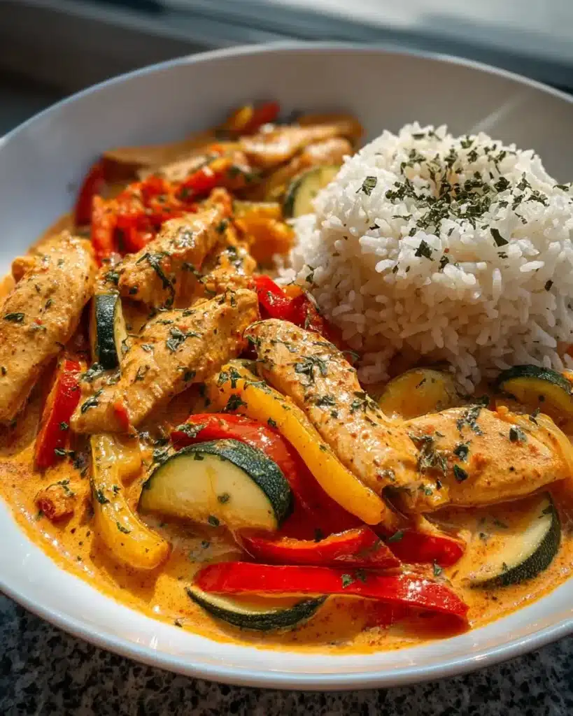 Cremiges Paprika Zucchini Hähnchen: Einfaches Rezept für Genießer! – Snackerra