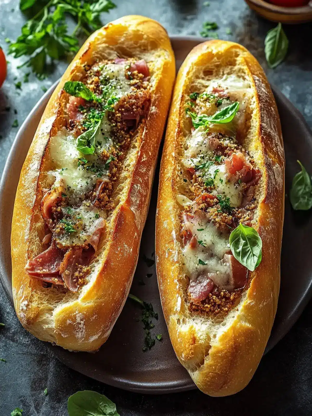 Crispy Rindfleisch gefüllte Baguettes