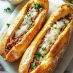 Crispy Rindfleisch gefüllte Baguettes