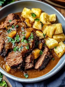 Crockpot Chipotle Ananas Rinderbraten Schüssel